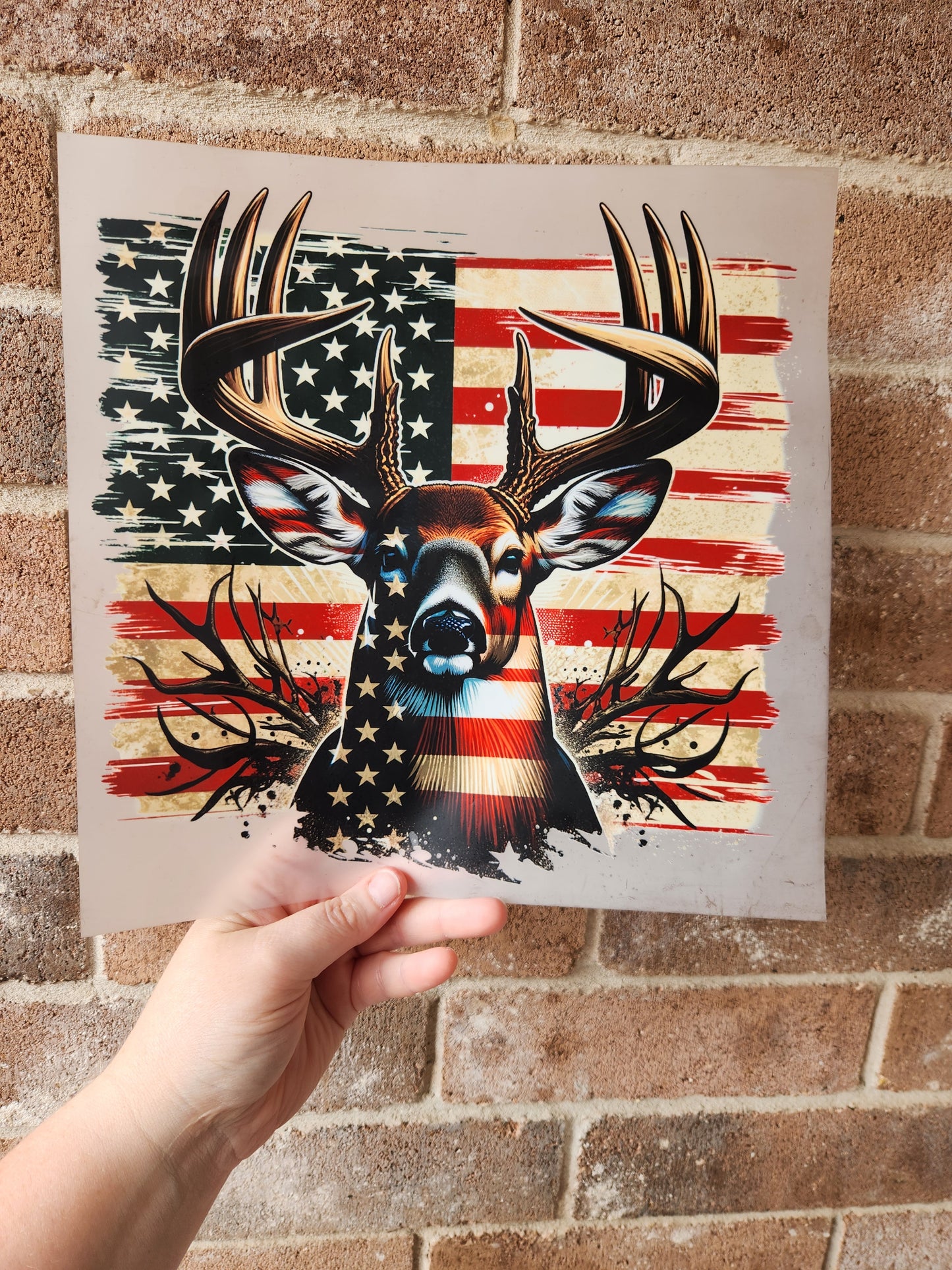 Deer with flag