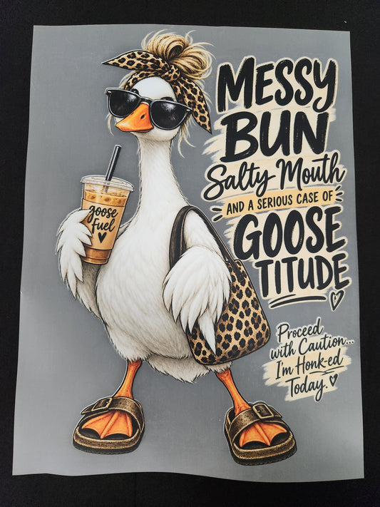 Messy bun salty mouth goose