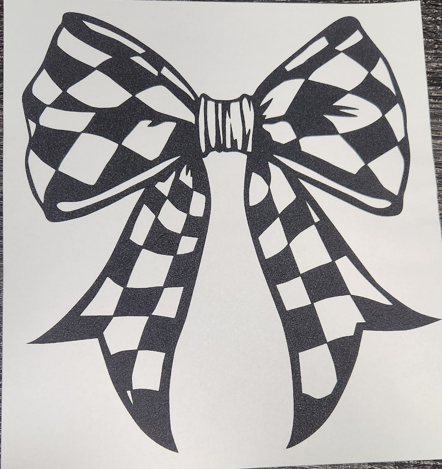 Black checkered bow