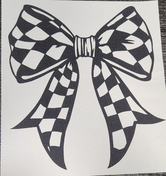 Black checkered bow