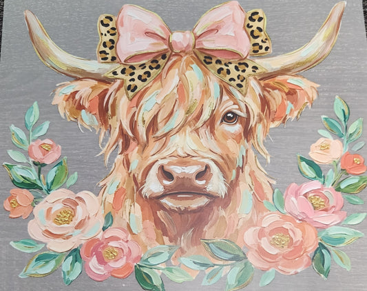 Painted Cow with flowers