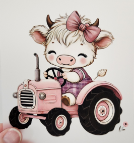 Girl cow on tracker (POCKET)